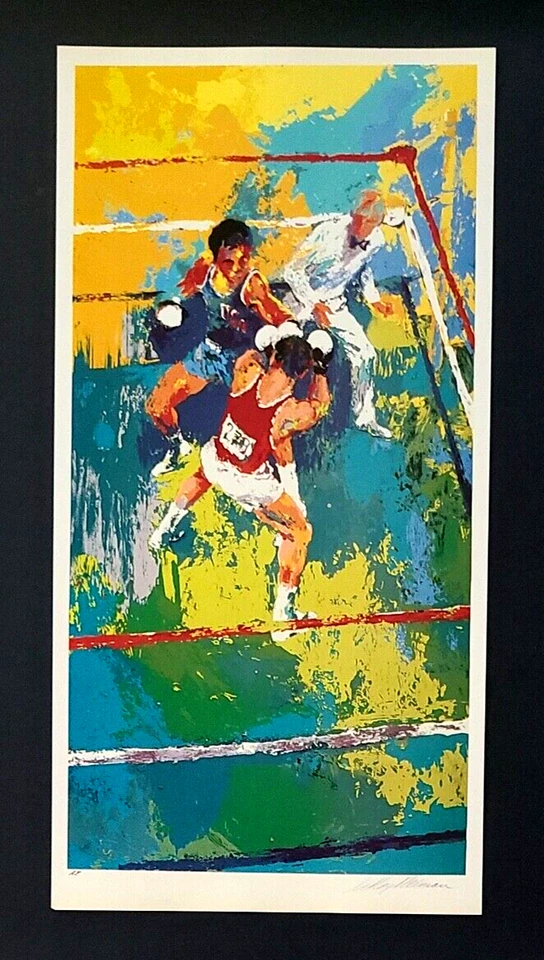 LEROY NEIMAN + 拳击 + CIRCA 1990 年代 + 签名印刷框 + 立即购买 — 第 2/3 张图片