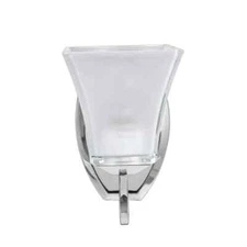 Aspen Creative Corporation 1-Light Chrome Vanity Light with Frosted Glass Shade