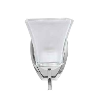 Aspen Creative Corporation 1-Light Chrome Vanity Light with Frosted Glass Shade