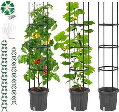 2 Packs of Self-Watering Climbing Tomato Planters with Trellis