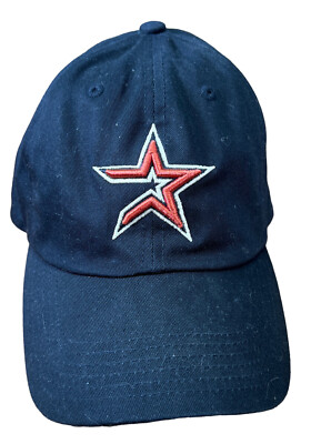 Houston Astros Black Cap Hat Hook & Loop Genuine Merchandise Canvas Vintage Logo