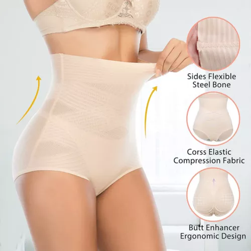 Damen Bauchkontrolle hochtaillierte Shapershorts Gürtel Shapewear nahtloses Höschen - Bild 4 von 28