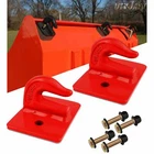 2Pc 3/8" Bolt On Grab Chain Hooks For Skid Steer Loader Plate Tractor Bucket Red