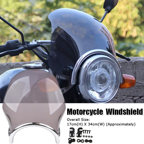 Motorcycle Windshield Windshield For Suzuki Yamaha Honda Round Headlight