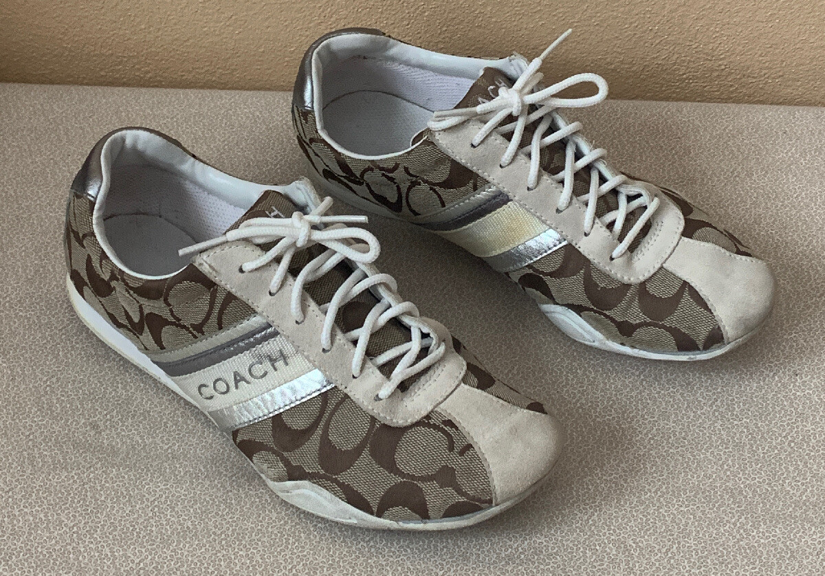 Coach Jayme Women's 8M Brown Signature Sneakers Shoes Casual F0007/B10