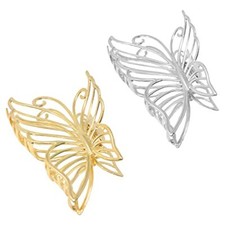 Honbay 2PCS Butterfly Hair Clips Metal Non Slip Butterfly Hair Claw Clips