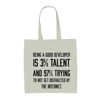 Being A Good Entwickler Is 3% Talent - Leinen Tragetasche - Lustig Dev Web