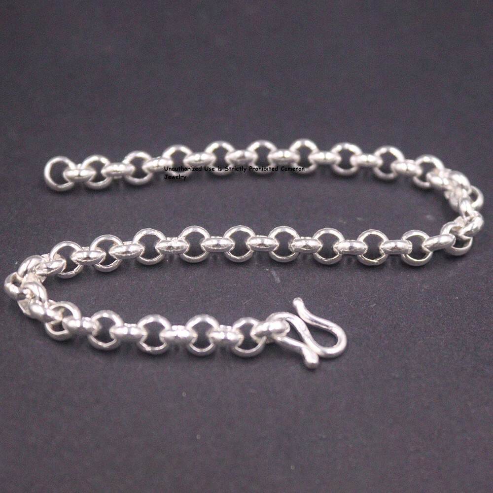 Pure S999 Fine Silver 999 Chain Men Women 5mm Cable Link
