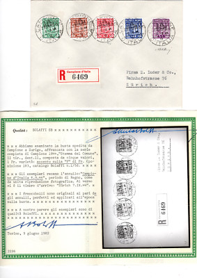 SERIES CHAMPION OF ITALY ENVELOPE 2 RUN SEE BOLAFFI CERTIFICATE