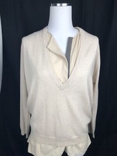 2875 New Brunello Cucinelli Womens Beige Sweater Top Cashmere Size Medium M 42 6