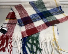 CEJON Women's Blanket Wrap Fringed Shawl Plaid NEW with Tags