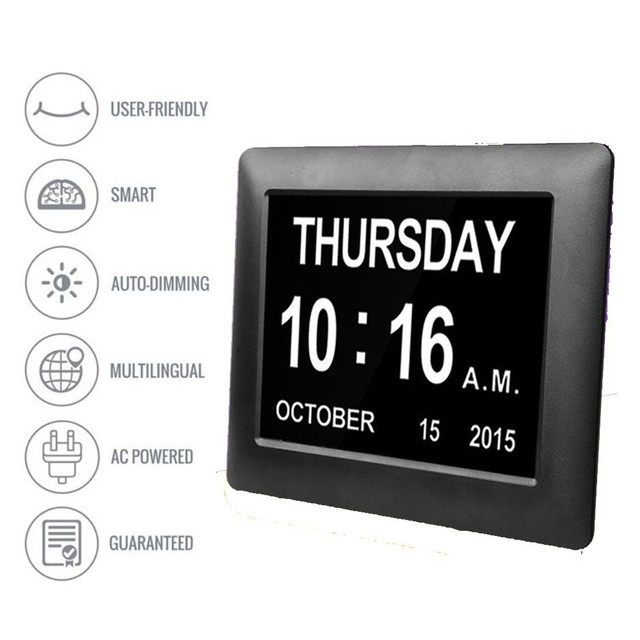 Extra Large Dementia Digital Memory Loss Calendar Day Clock Alarm for