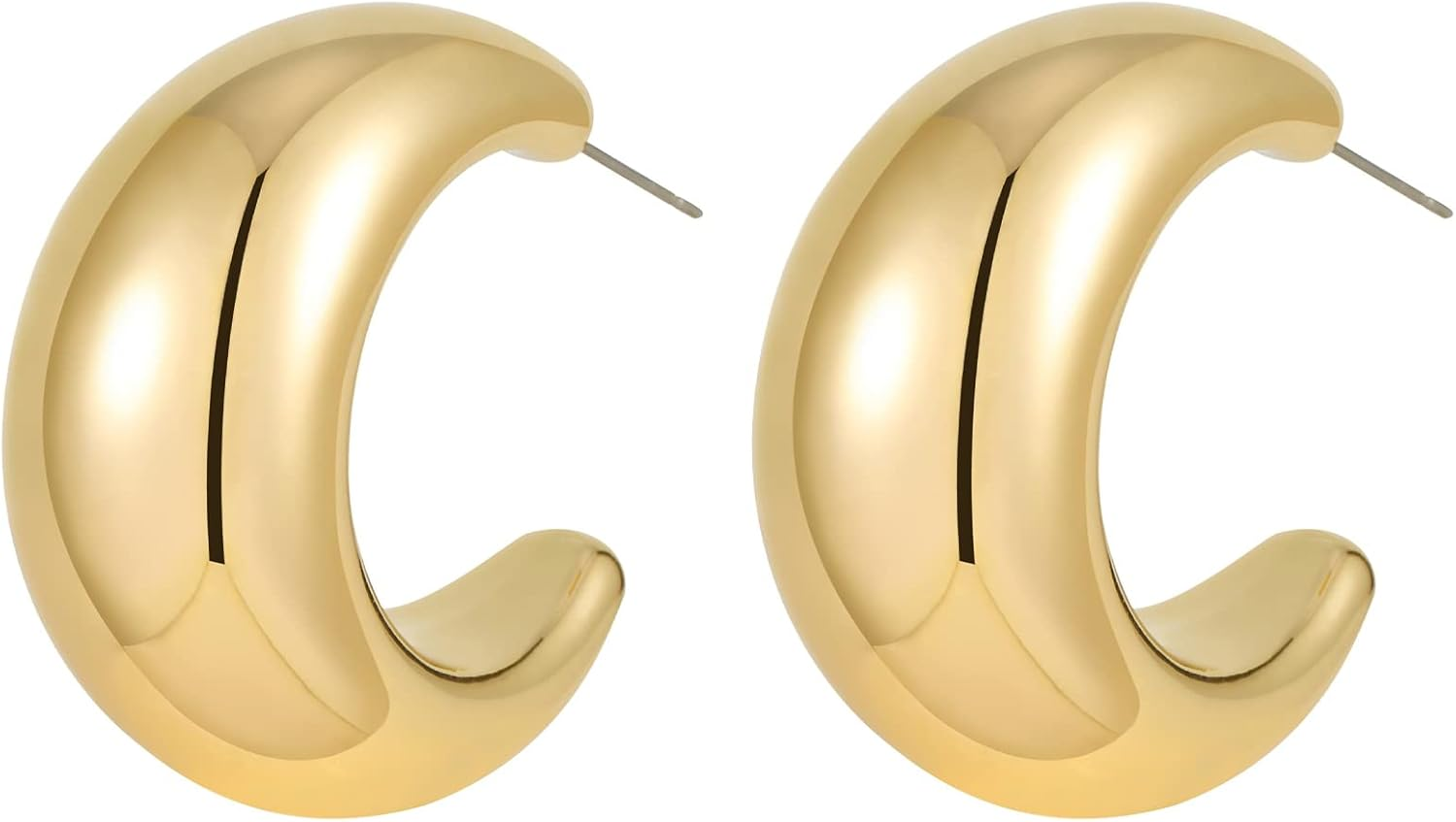 Oversized Lightweight Gold Hoop Drop Earrings for Women