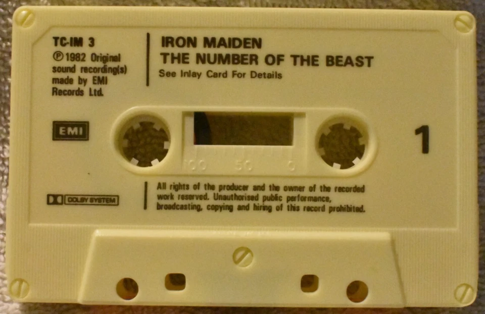 IRON MAIDEN -NUMBER OF THE BEAST  -UK CASSETTE SINGLE 1980 EMI -OUT OF PRINT - Image 3 of 4
