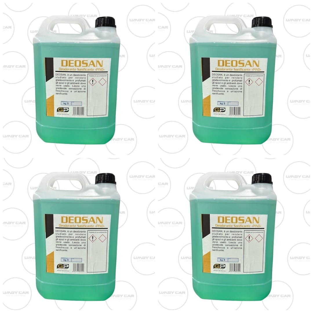 4 TANICHE DA 5 KG DEOSAN PROFUMATO A PINO DEODORANTE AUTO AMBIENTE CASA UFFICIO