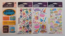 Birthday Themed Scrapbooking Stickers Lot Of 4 By Sticko