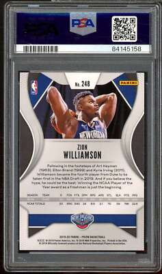 Zion Williamson Rookie Card 2019-20 Panini Prizm #248 PSA 10 | eBay