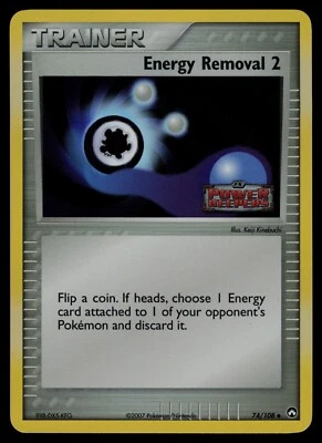 Energy Removal 2 - 74/108 -Pokemon Card Ex Power Keepers Reverse Holo Stamped LP - Photo 1/2