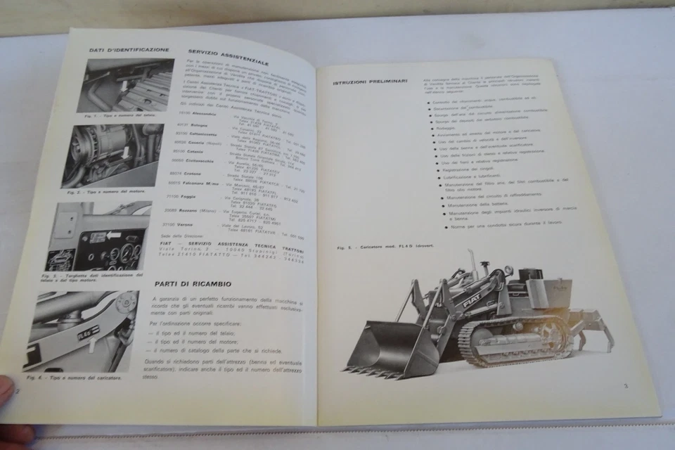 trattrice Fiat caricatore FL 4D Idrovert manuale uso manutenzione trattore 1973 - Immagine 3 di 4