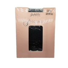 NOS Vintage Fredericks of Hollywood Lace Thigh High Nylon Stockings M/L Black