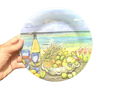 Evolution Sakura Horizons South Seas Signed Sarina Melamine Tropical Salad Plate