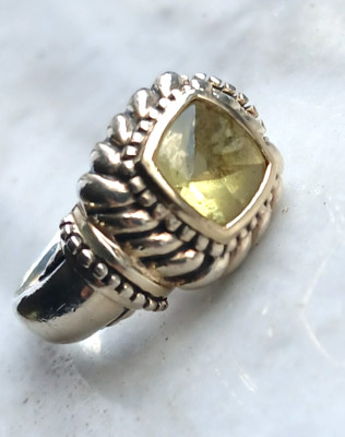 David Jaspis Citrin 14K Gelbgold & Sterlingsilber Ring S8