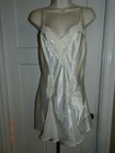 VTG Victorias Secret IVORY Sz S Off White Satin second skin Nightgown Pearls