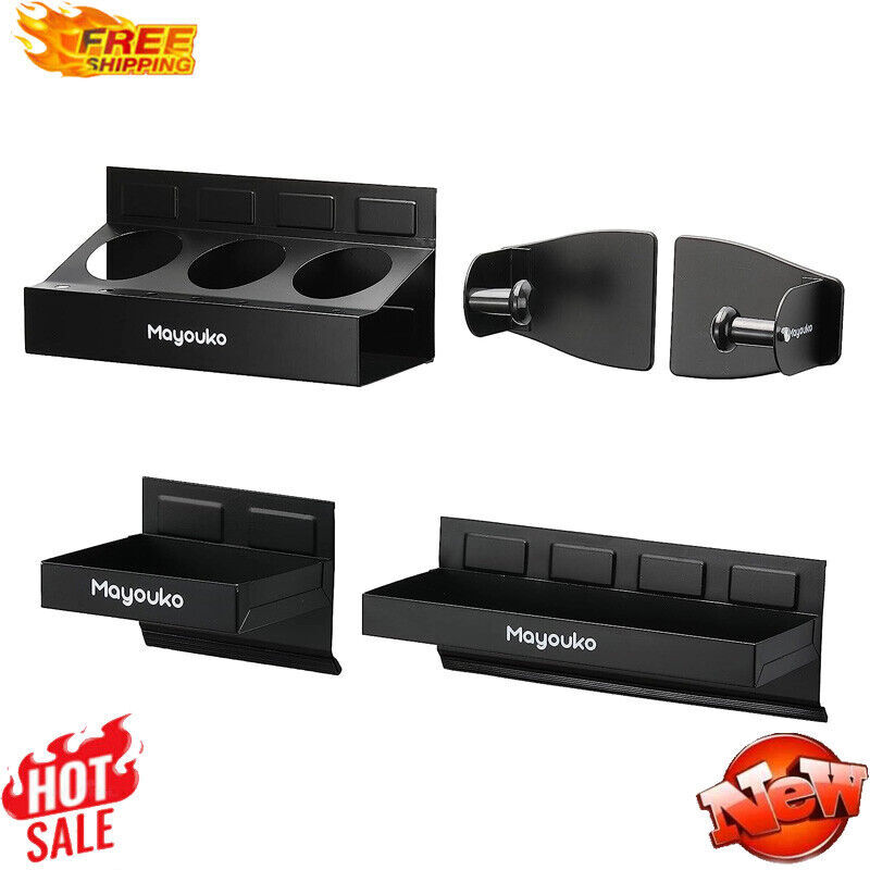 Magnetic Toolbox Shelf Organizer Black Workshop Storage Tray Holder-image