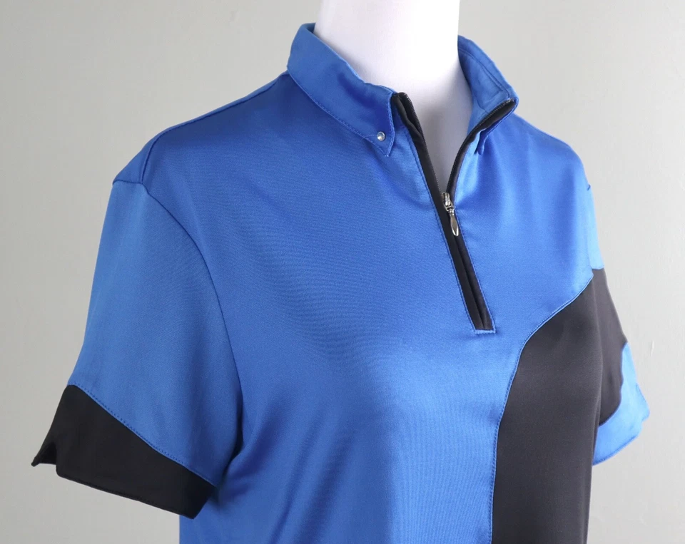 Top de golf JAMIE SADOCK $93 Slinky azul negro bloque de color 1/2 cremallera talla pequeña Foto 3 de 4