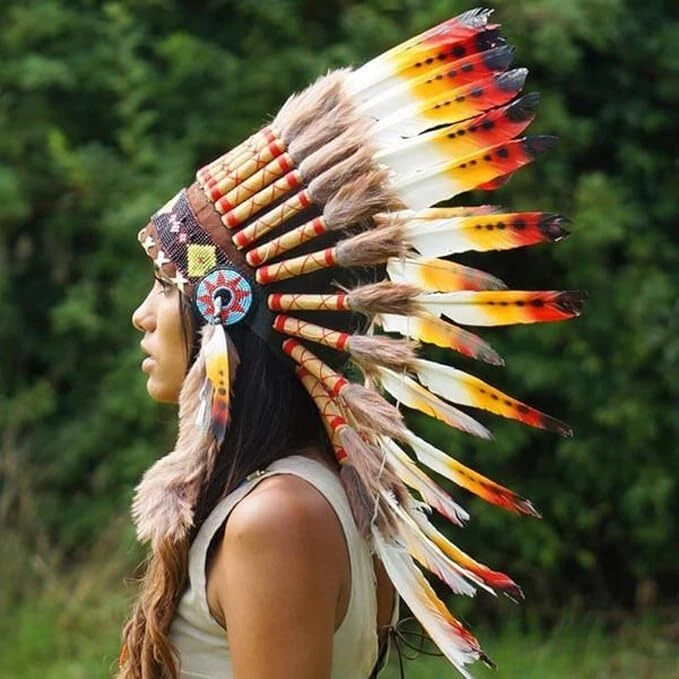 Native American Indian Headdress Large Feather Headdress for Native - Image 2 of 4