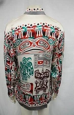 NWT MEN'S SILK SHIRT BY CREME DE SILK STYLE POLAR BEAR 6412 MEDIUM