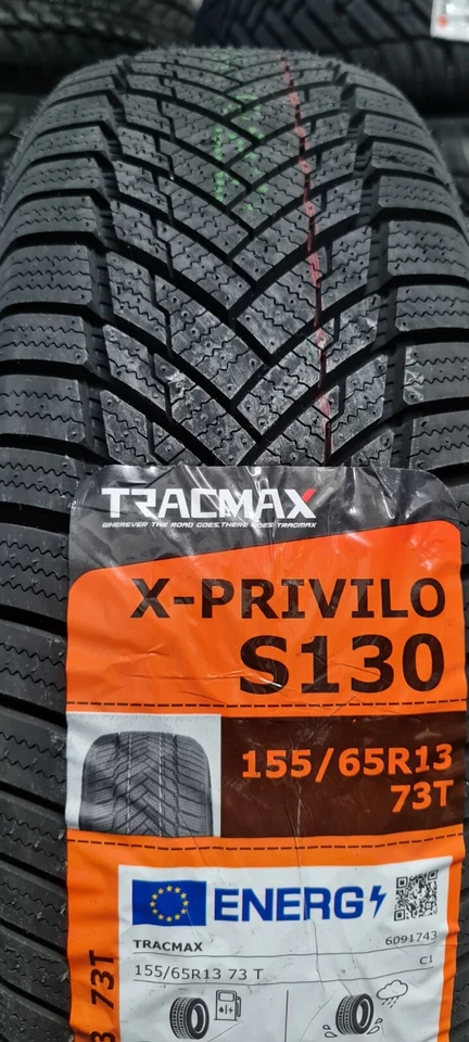 Treno completo 4 Pneumatici invernali 155/65/13 73T Tracmax S130 gomme nuove - Immagine 2 di 4