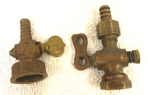 LOT OF 2 ANTIQUE BRASS SHUT-OFF VALVES