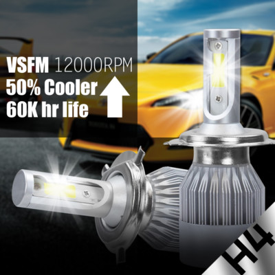 H4 HB2 CREE LED Headlight Conversion Kit 488W 48800LM Lamp Bulbs Hi/Lo 6000K