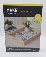 Make Market Mosaic Tray Kit DIY Craft Set Wooden Serving Tray Glass Tile Art