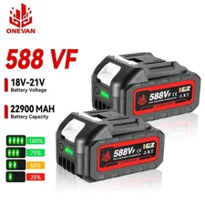 2X Lithium-Ion Battery + Charger 18V Replacement Battery for ONEVAN Power Tool