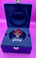 Swarovski Jubilee Edition 2002 Vase of Red Roses in Original Box,  15 Years SCS