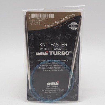 Addi Knitting Needle Circular Turbo Lace Tip Blue Cord 32'' US 9