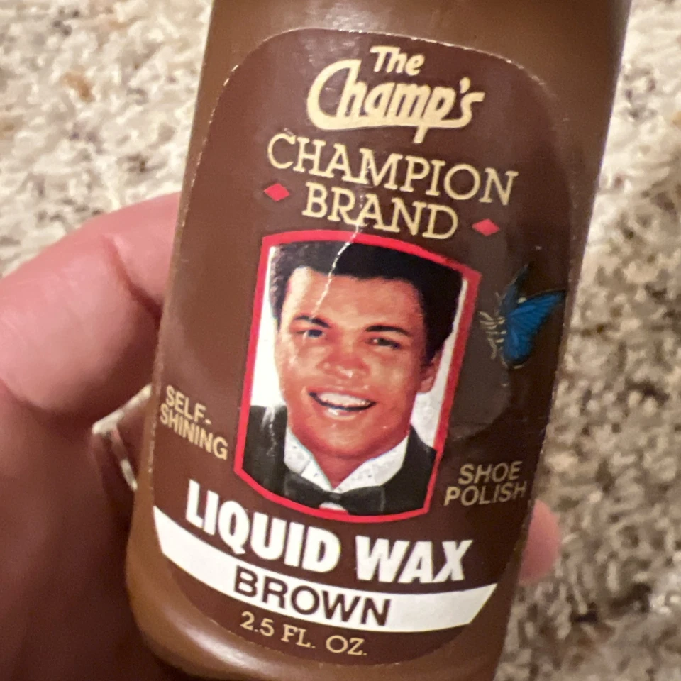 MUHAMMAD ALI THE CHAMPS CHAMPION BRAND LIQUID WAX BROWN SHOE POLISH 2.5 FL. OZ - Image 2 of 3