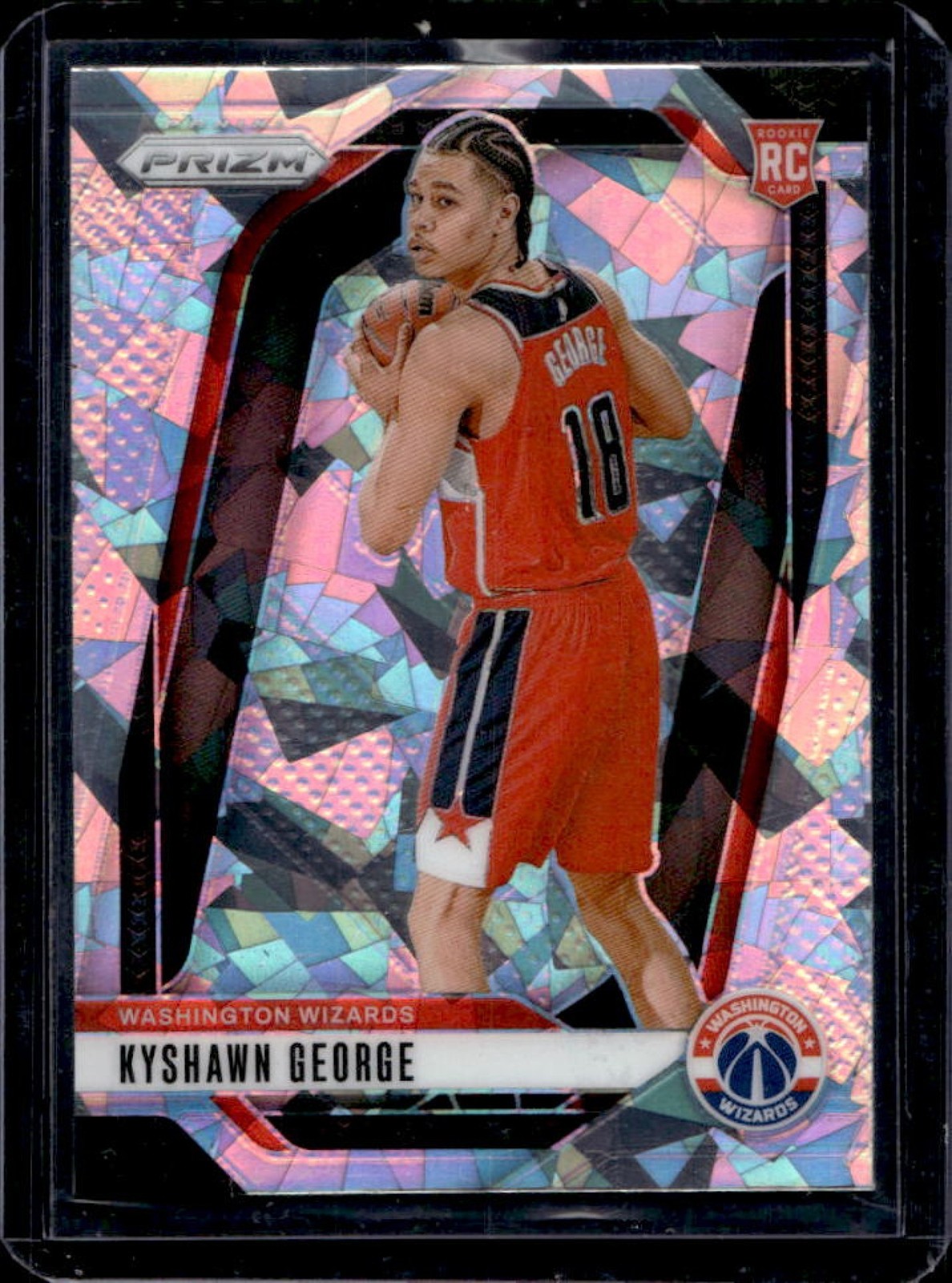 2024-25 Prizm Kyshawn George RC Ice Rookie #257 Wizards