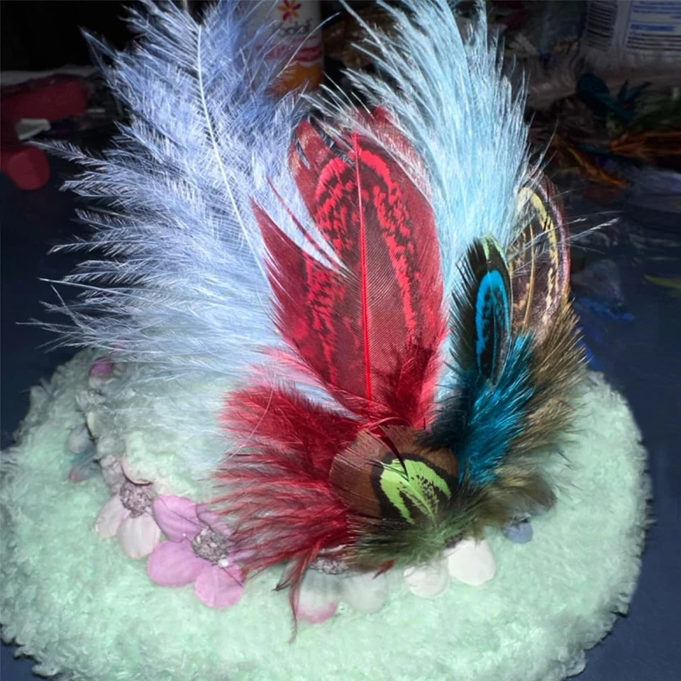 Pheasant Feathers 2 3 Inch Fluffy Spotted Plumage for Crafts Sewing Decoratio... - Image 4 of 4