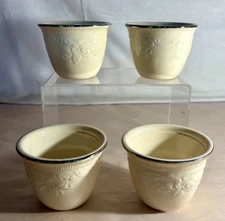 4 Homer Laughlin Oven Serve Platinum Trim 2 3/4" Custards