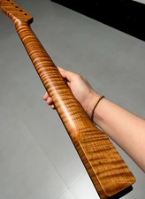 AAAAA Ebony Jumbo Stainless steel 22fret Roasted Flame Maple Guitar Neck Satin