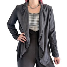 Coldwater Creek 100 Silk Black Blazer 4