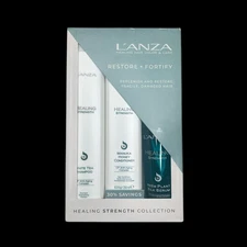 Lanza Restore & Fortify 3 Piece Gift Set Shampoo, Conditioner, Silk Serum Repair
