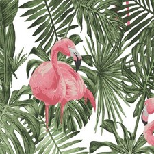 Flamingo Palm Wallpaper Tropical Forest Leaves Paradise Ecodeco Paste the Wall
