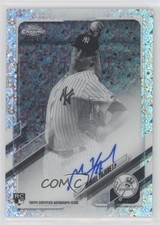 2021 Chrome Rookie Black and White Mini-Diamond Refractor Miguel Yajure Auto 2a9