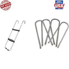 Wide-Step Ladder Wind Stakes Trampolines Easy to Install Safety Stabilizer New