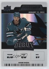 2022 Upper Deck Credentials Debut Ticket Access /999 Tier 1 Adam Raska #138 6o3