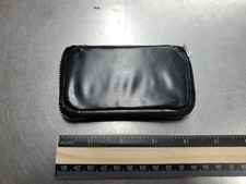 Zip Up Coin Purse Pocket Size 2.5" x 4" Black with Insert